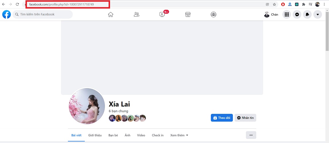 link Facebook trang cá nhân chưa rút gọn