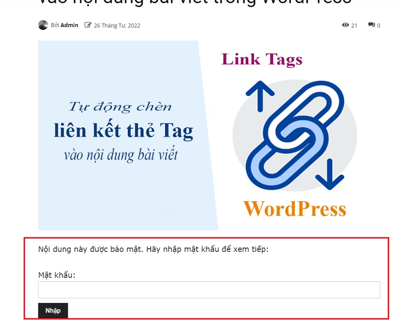 Cách đặt mật khẩu bài viết trong WordPress đơn giản nhất 2022