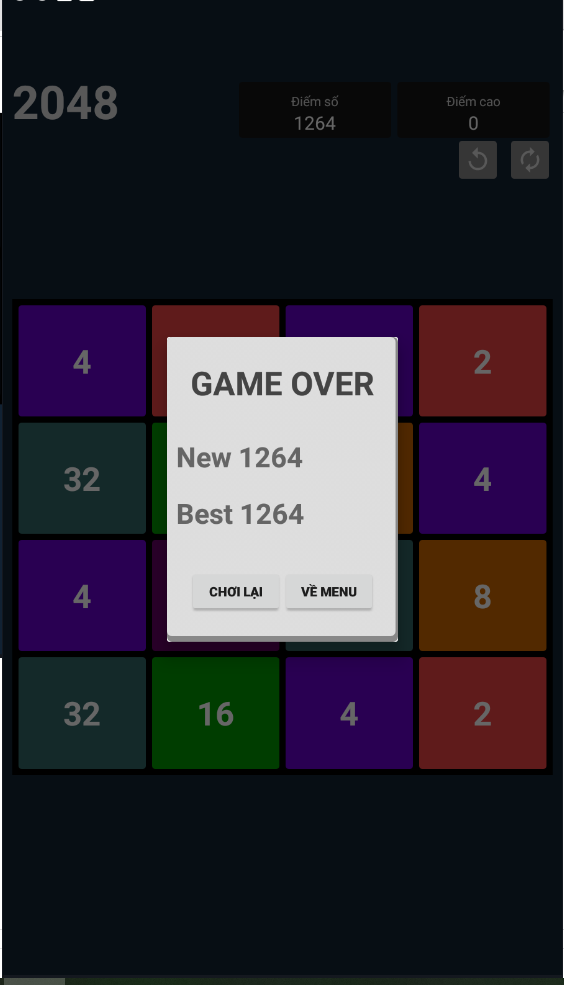 Lập trình game 2048 trên Android Studio - Mã nguồn game 2048