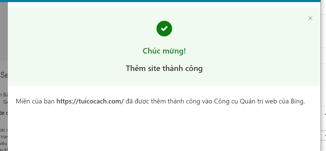 Xác minh thành công