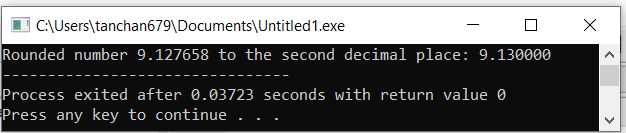 Round and display 2 decimal places in C and C++