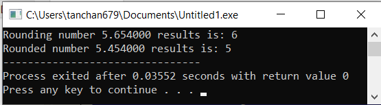 Round and display 2 decimal places in C and C++